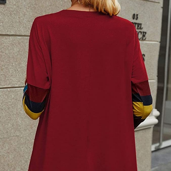 Color block long sleeve pullover tunic - Picture 3 of 9